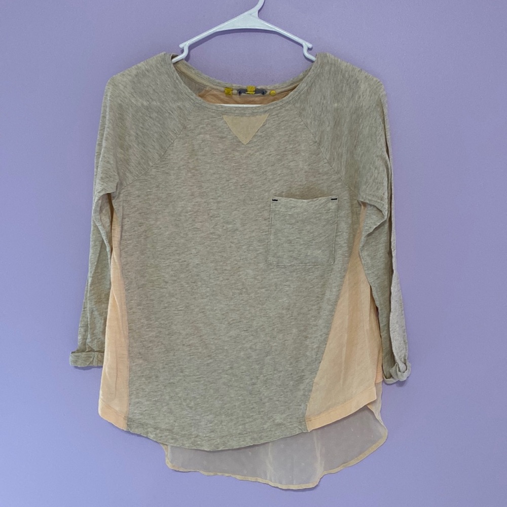 Anthropologie little yellow button top size s